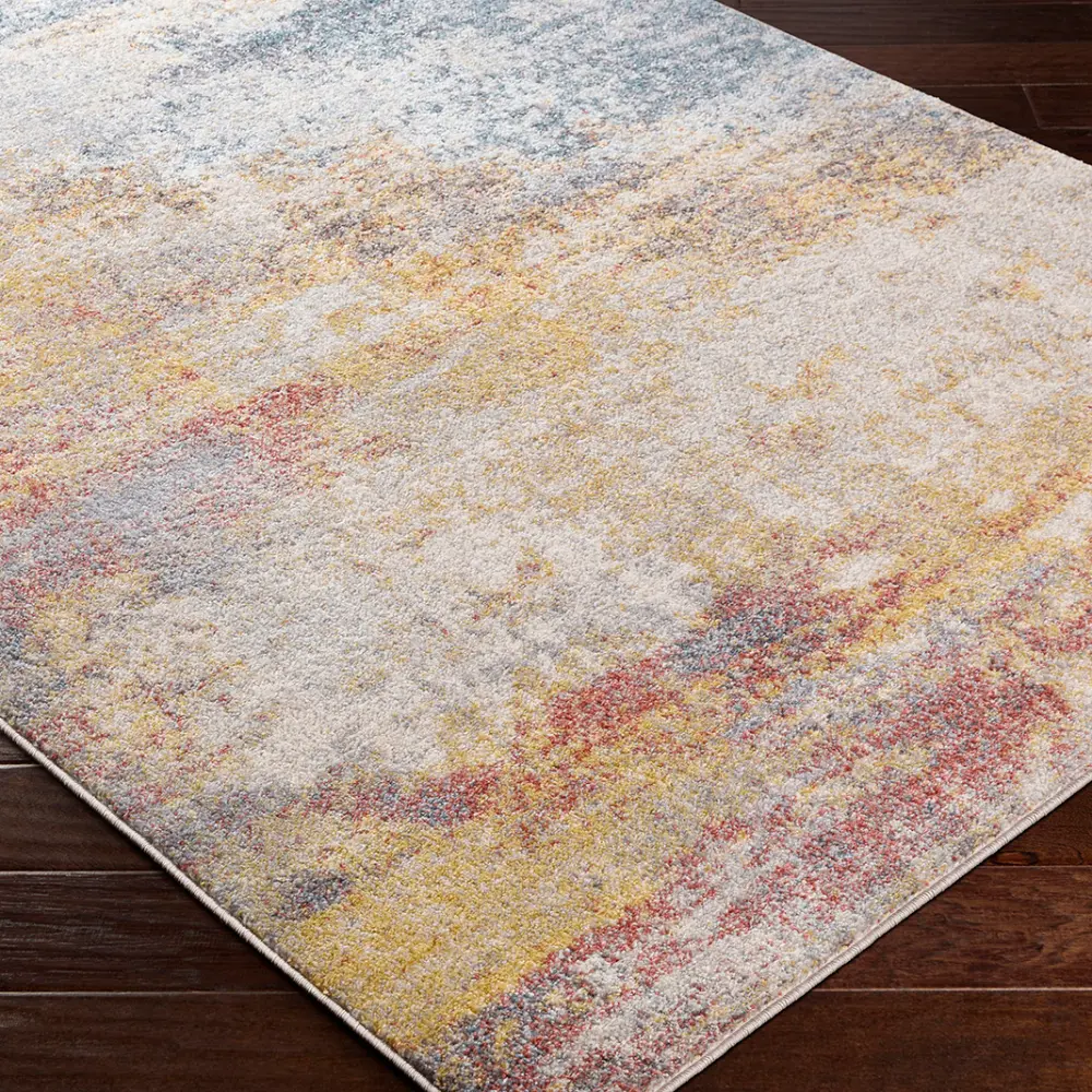 Valerie Abstract Modern Marble Light Grey Rug - Image 9