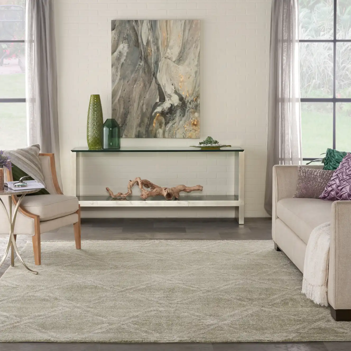 Venosa VSN01 Green Ivory Rug - Image 4