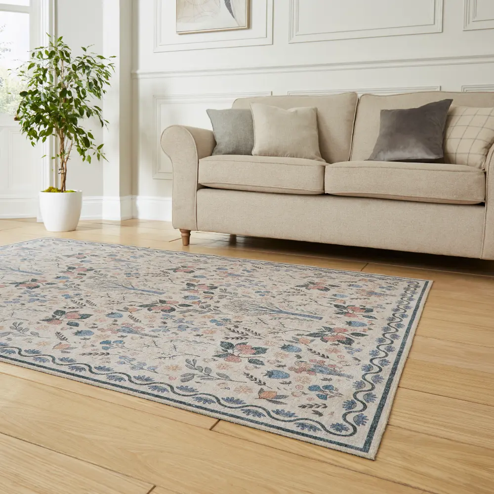 Versailles H1373 Beige/Blue Washable - Image 2