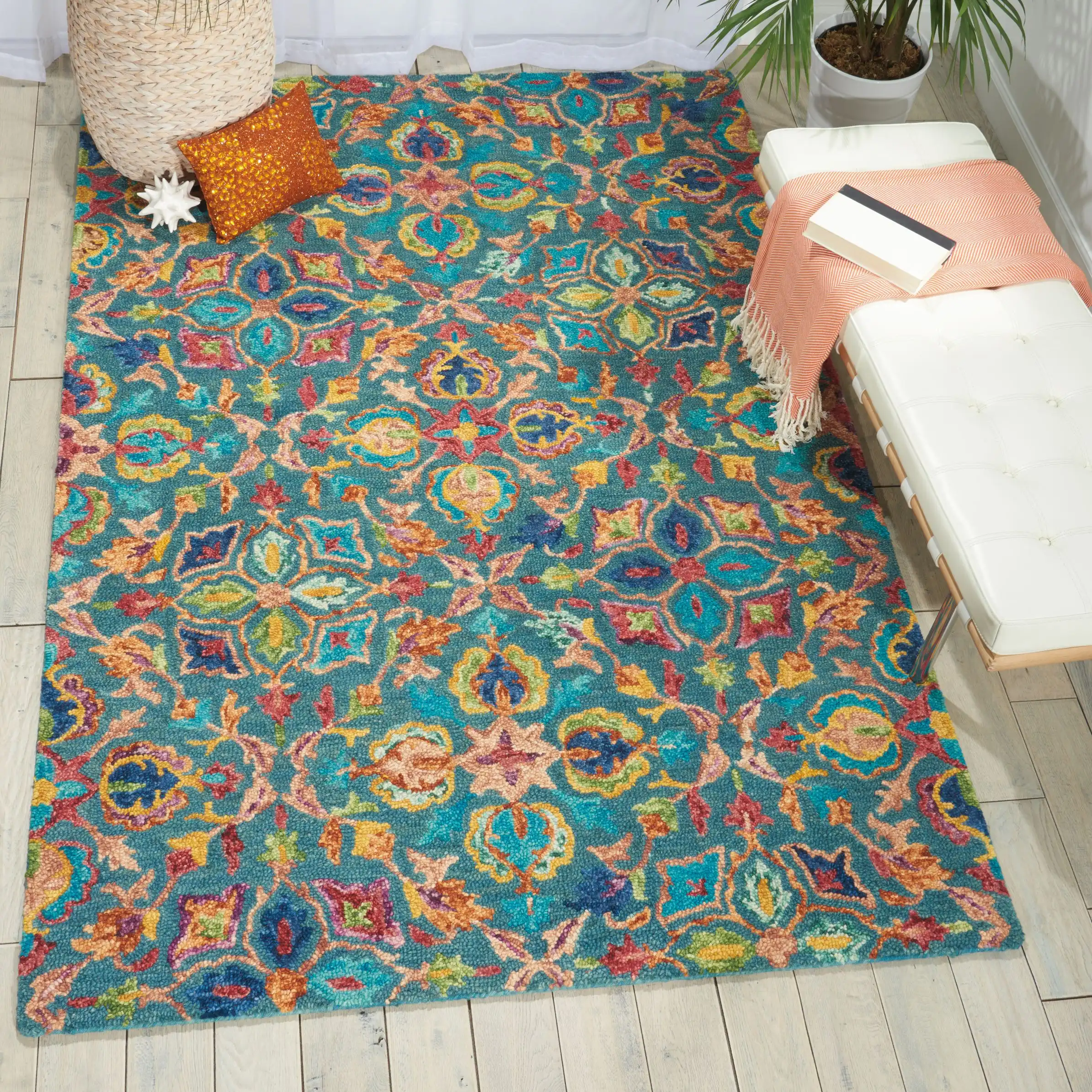 Vibrant VIB08 Teal Rug