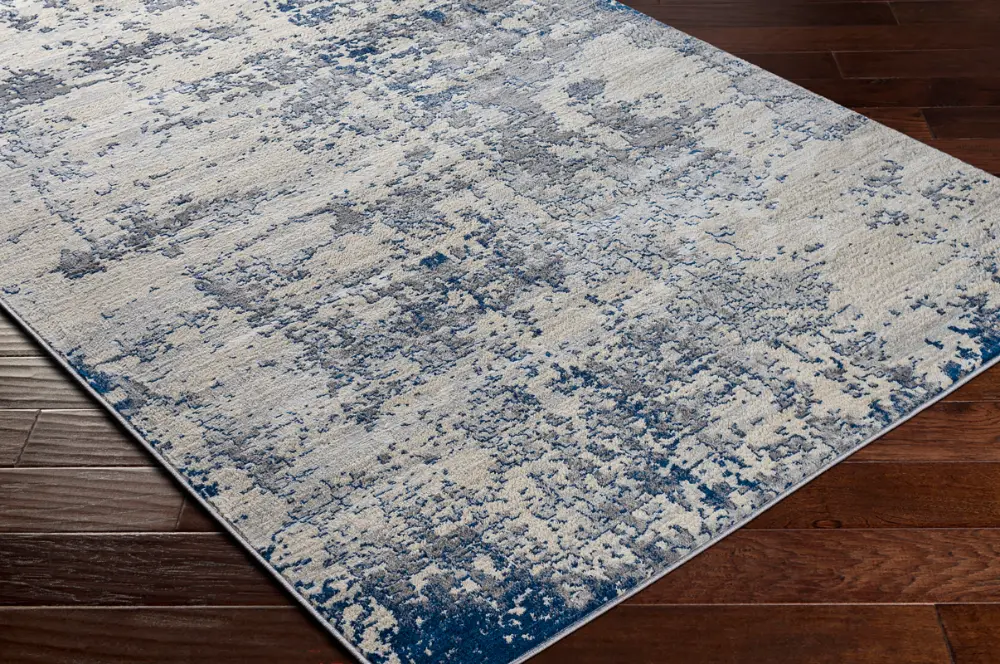 Victoire Abstract Modern Marble Dark Blue Rug - Image 5