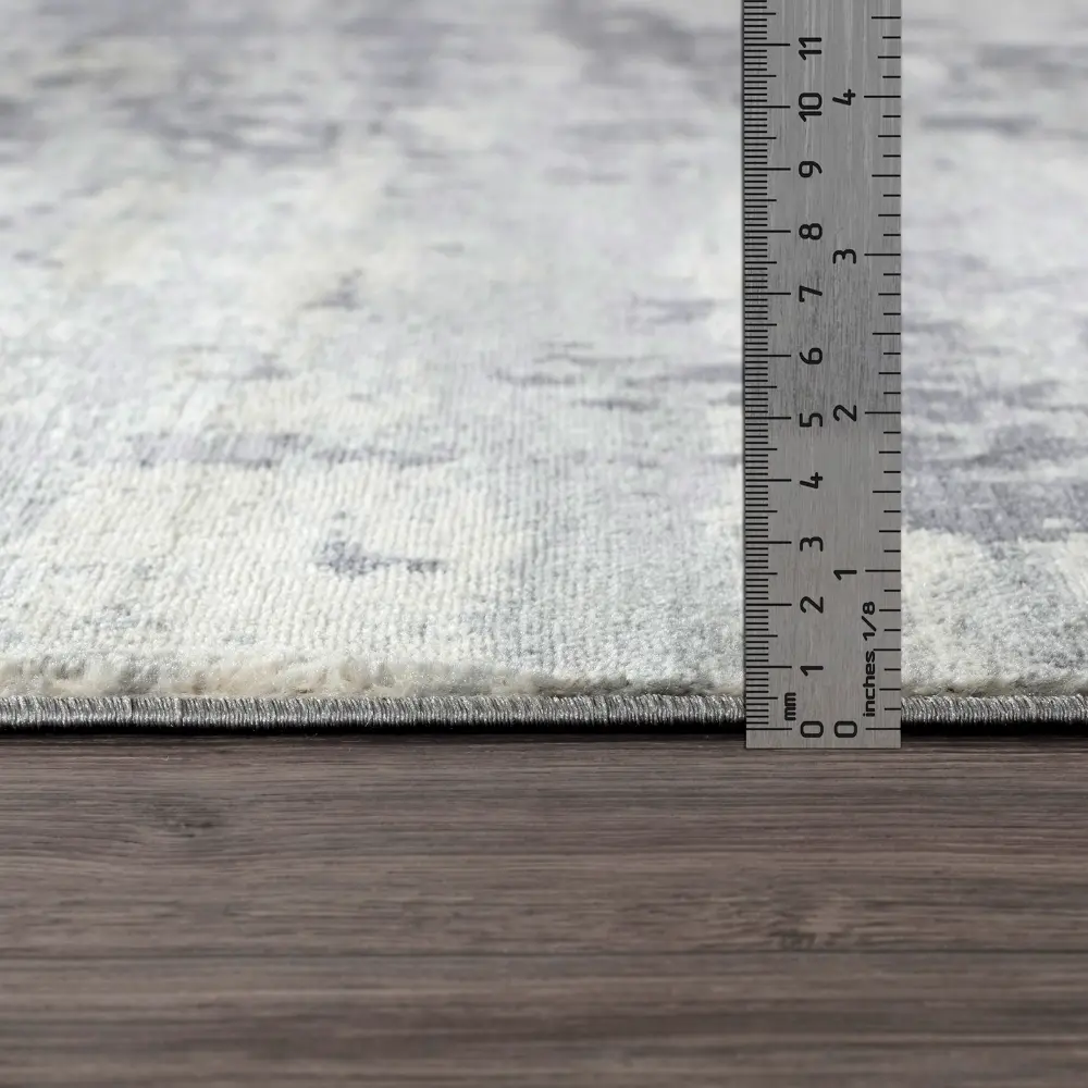 Victoire Abstract Modern Marble Grey/Ivory Rug - Image 10
