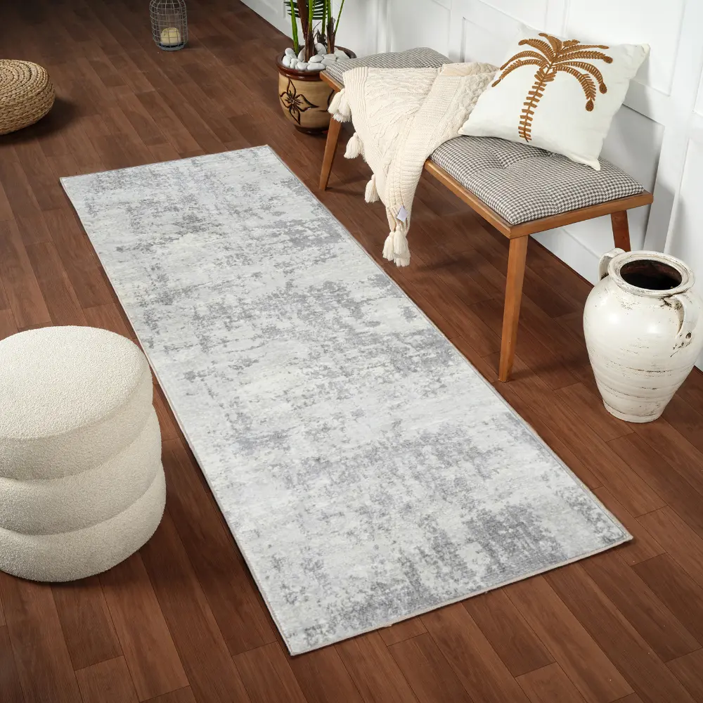 Victoire Abstract Modern Marble Grey/Ivory Rug - Image 12