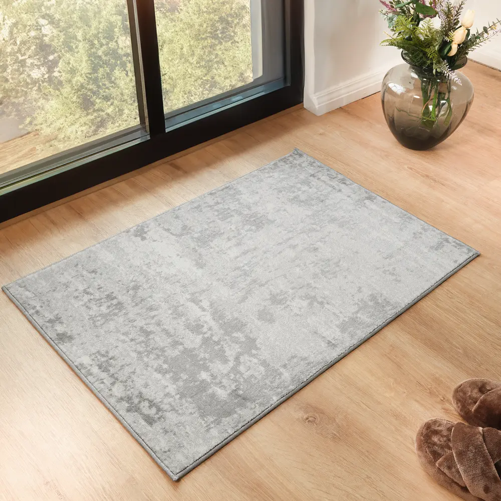 Victoire Abstract Modern Marble Grey/Ivory Rug - Image 5
