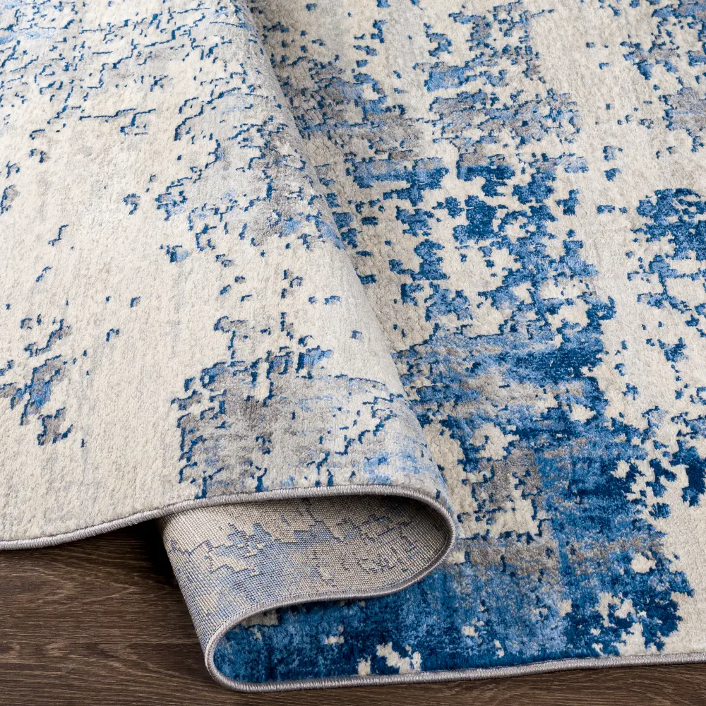 Victoire Abstract Modern Marble Sky Blue Rug - Image 7