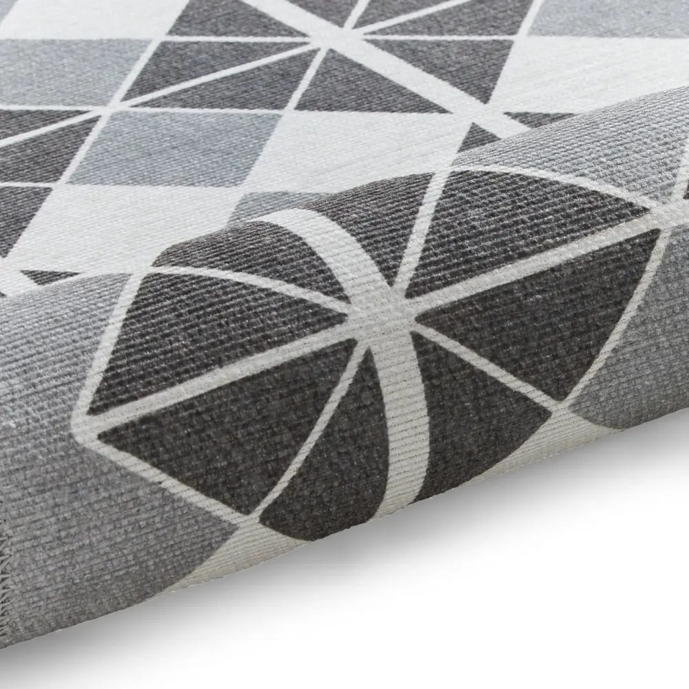 Victoria H1184 Grey/Dark Grey Washable Rug - Image 3