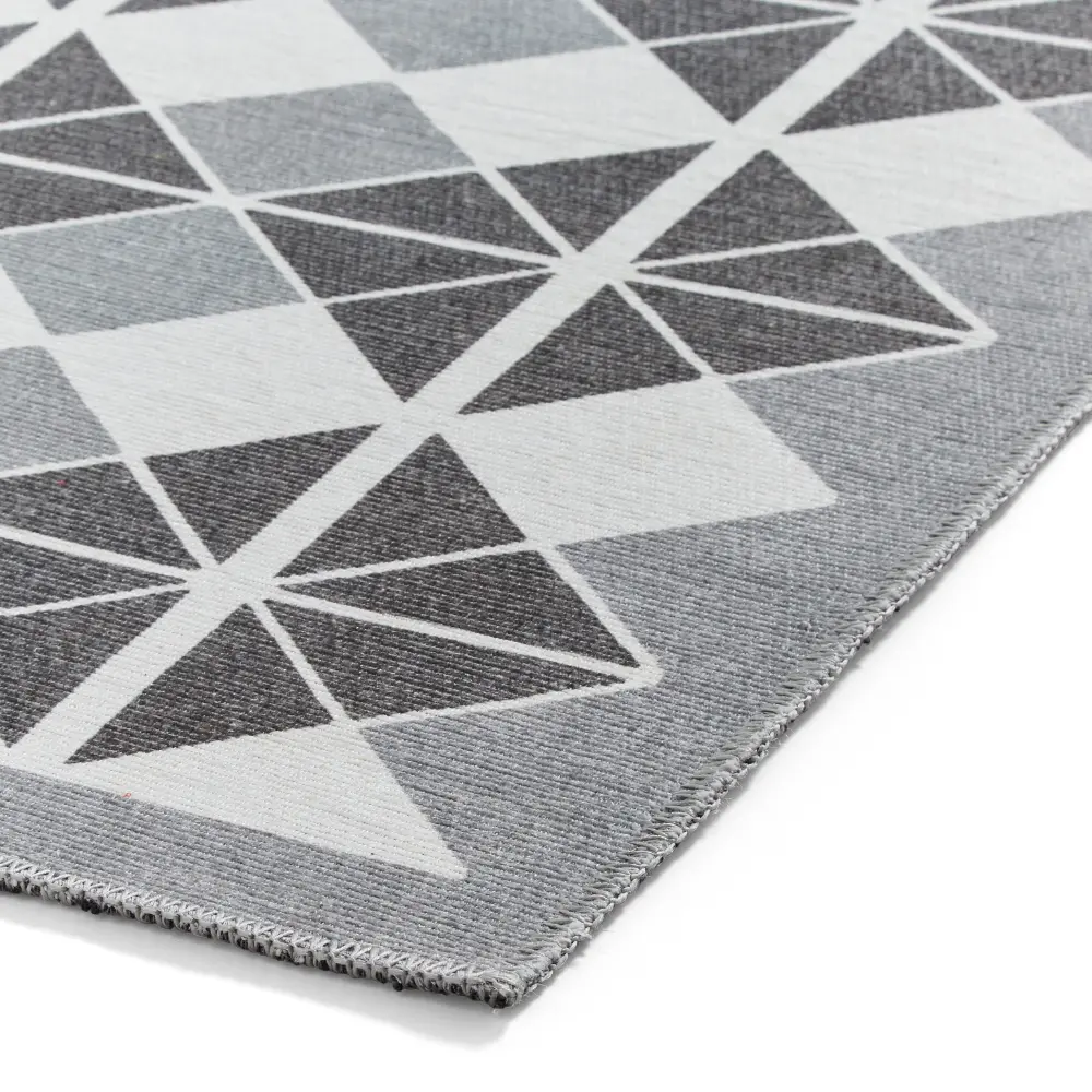 Victoria H1184 Grey/Dark Grey Washable Rug - Image 8