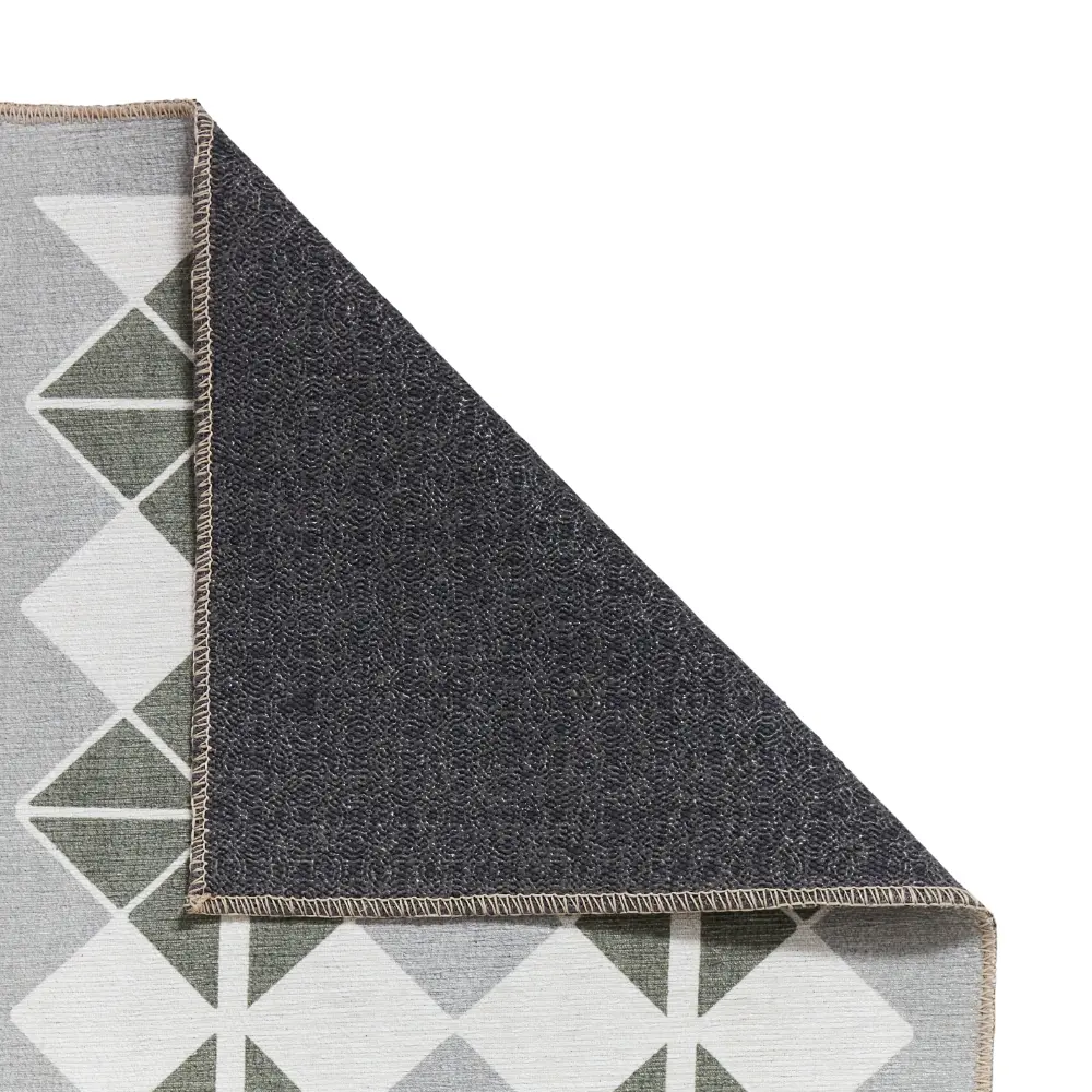 Victoria H1184 Grey/Green Washable Rug - Image 3