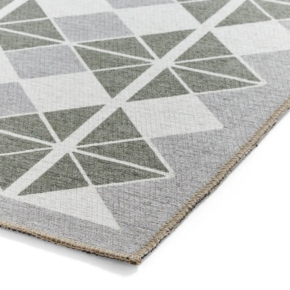 Victoria H1184 Grey/Green Washable Rug - Image 6