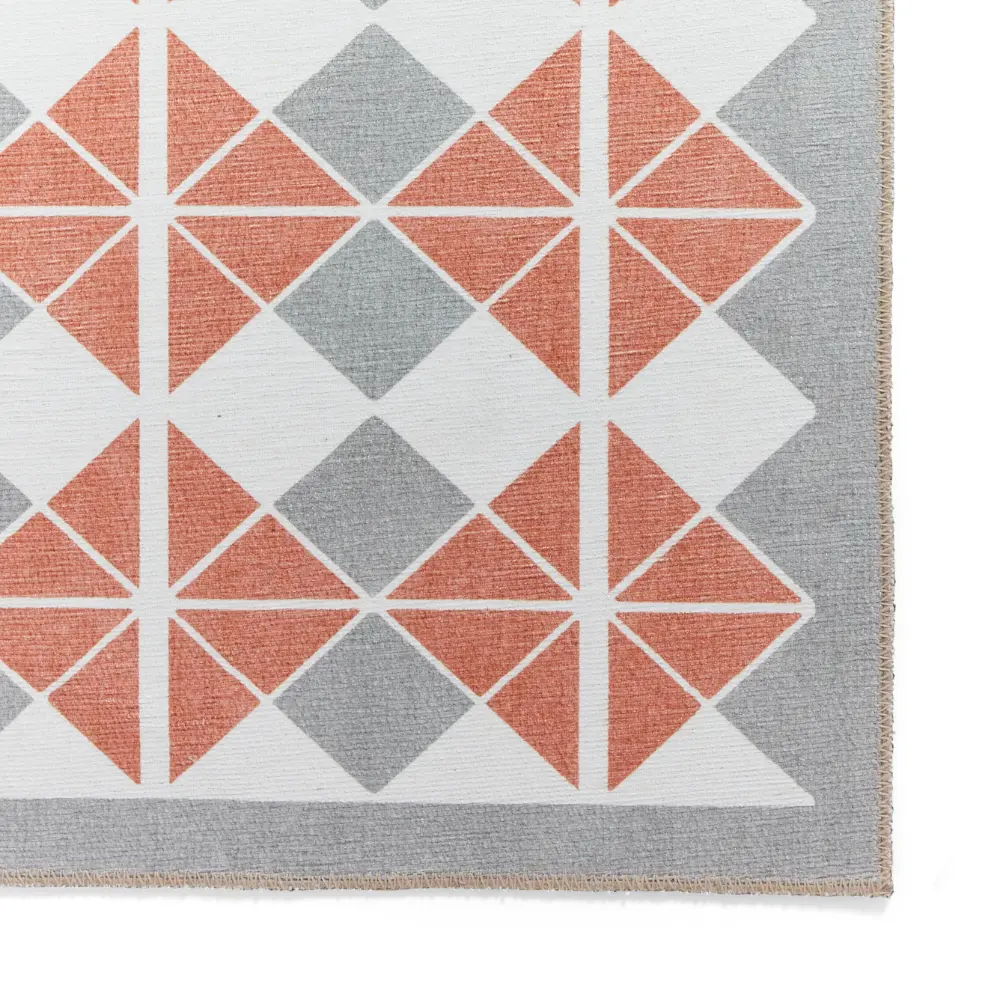 Victoria H1184 Grey/Orange Washable Rug - Image 2