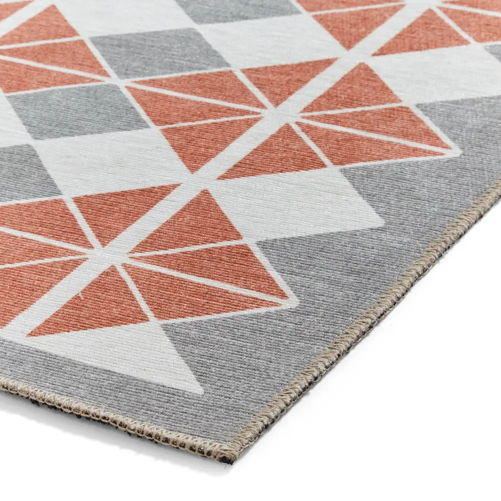 Victoria H1184 Grey/Orange Washable Rug - Image 4