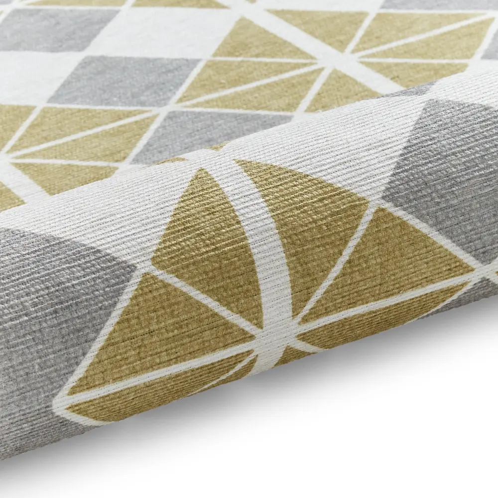 Victoria H1184 Grey/Yellow Washable Rug - Image 2