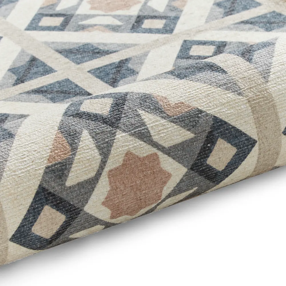 Victoria H1187 Grey/Orange Washable Rug - Image 2