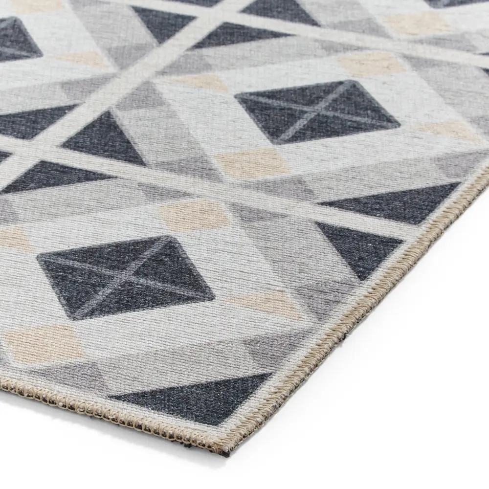 Victoria H1190 Grey/Beige Washable Rug - Image 3