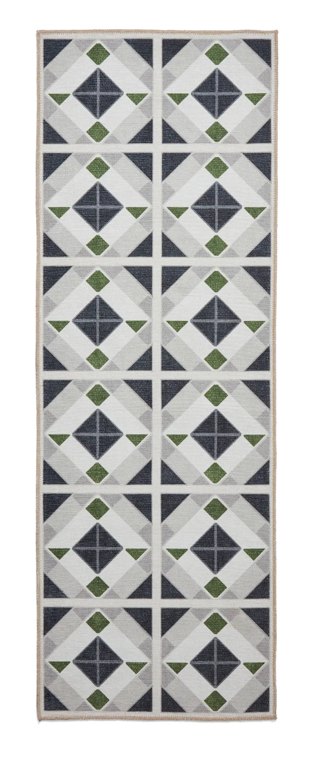 Victoria H1190 Grey/Green Washable Rug - Image 7