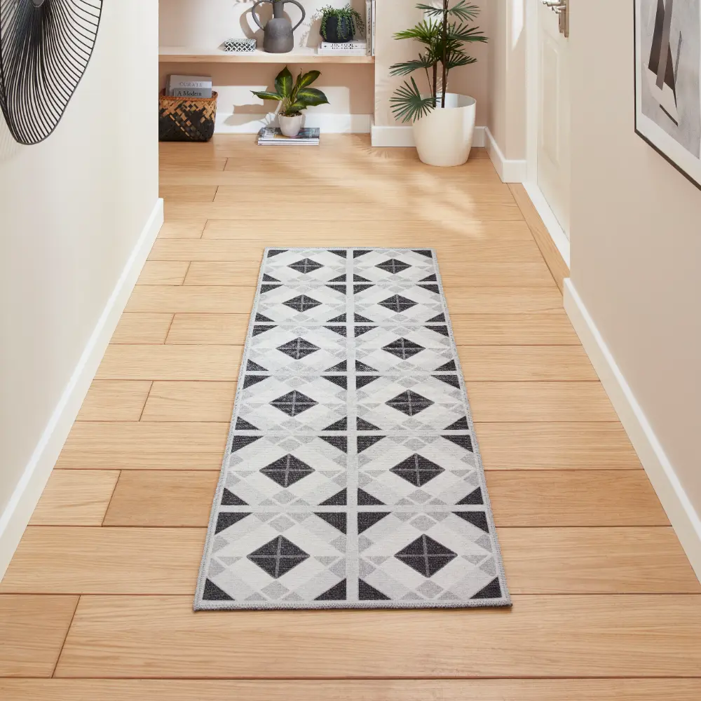 Victoria H1190 Grey/Light Grey Washable Rug