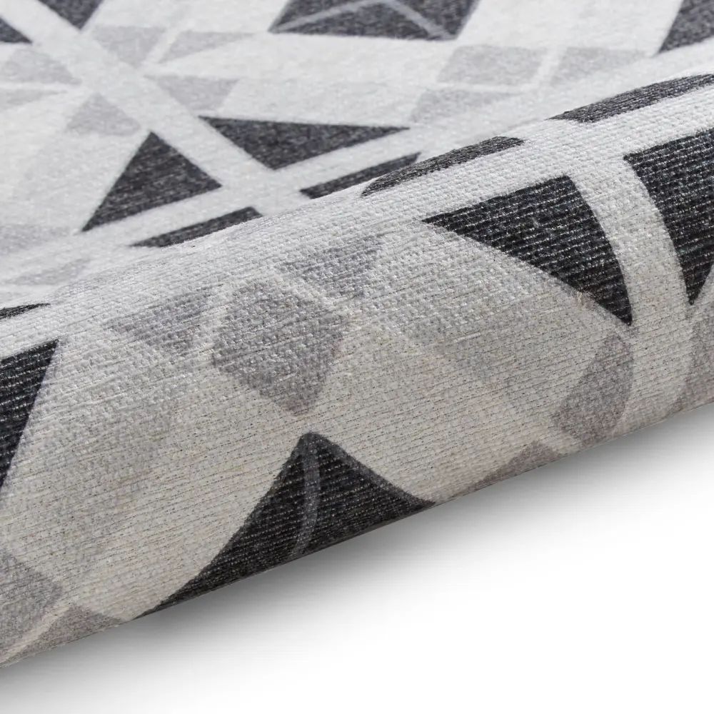 Victoria H1190 Grey/Light Grey Washable Rug - Image 2