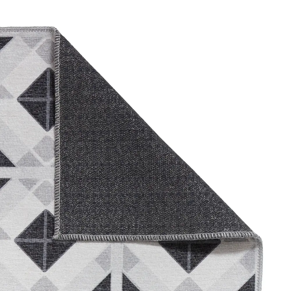 Victoria H1190 Grey/Light Grey Washable Rug - Image 3