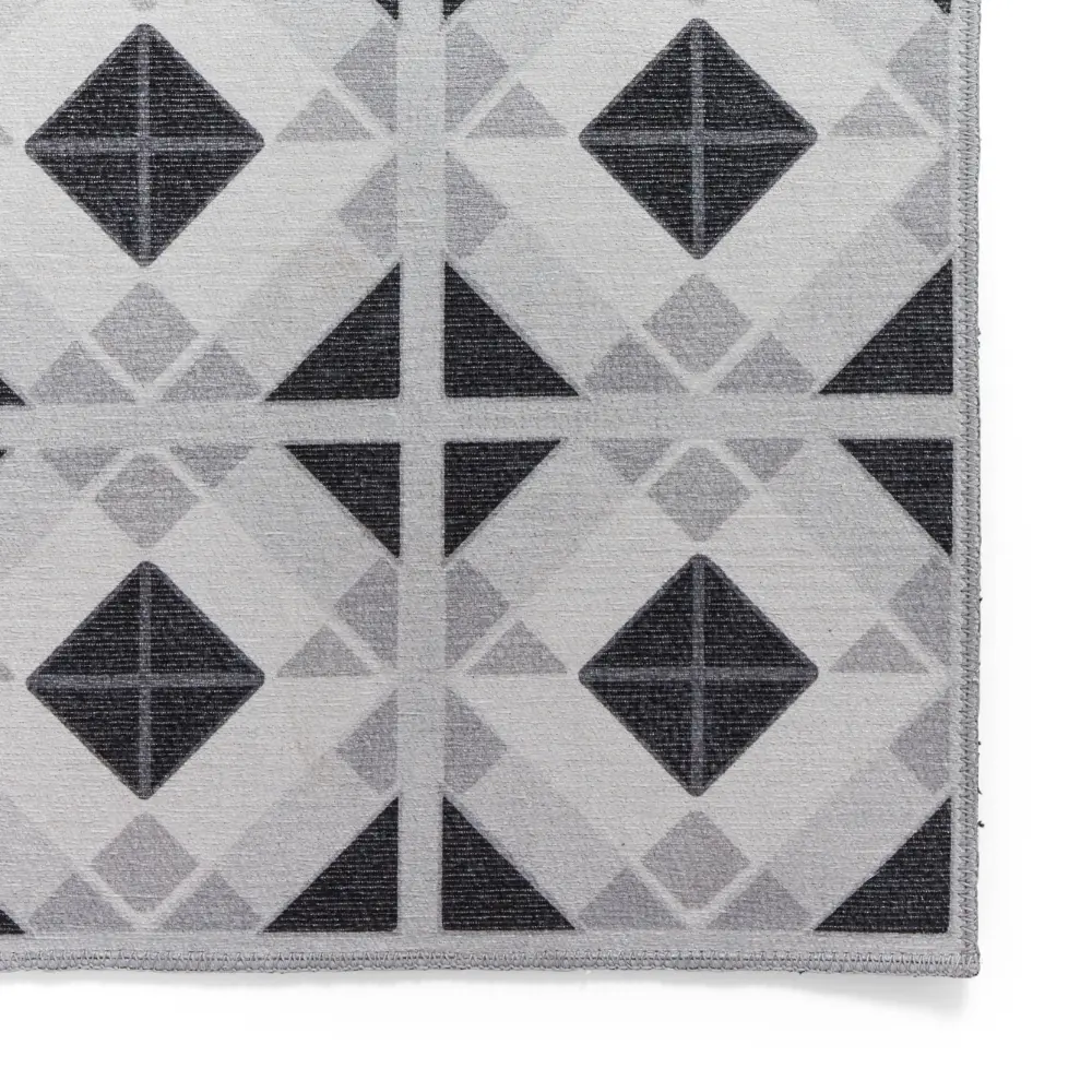 Victoria H1190 Grey/Light Grey Washable Rug - Image 4