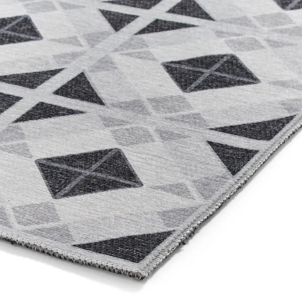Victoria H1190 Grey/Light Grey Washable Rug - Image 6