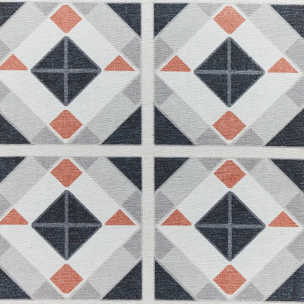 Victoria H1190 Grey/Orange Washable Rug - Image 2
