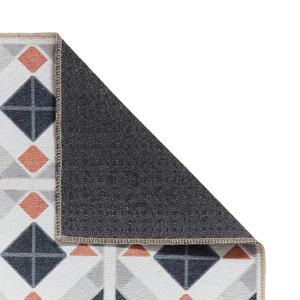 Victoria H1190 Grey/Orange Washable Rug - Image 6