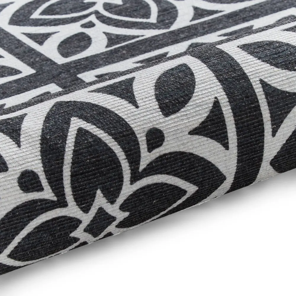 Victoria H1191 Dark Grey Washable Rug - Image 2