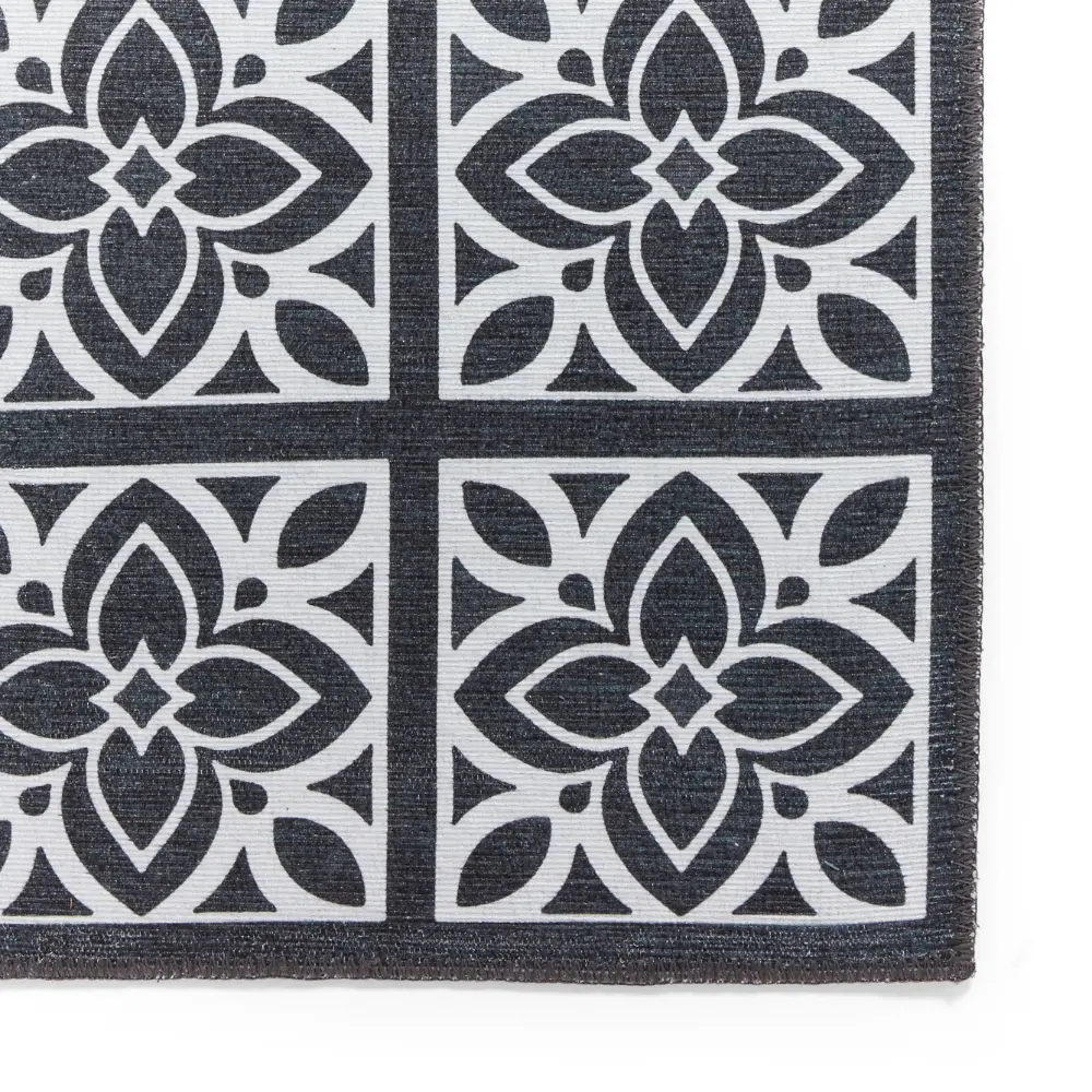 Victoria H1191 Dark Grey Washable Rug - Image 6