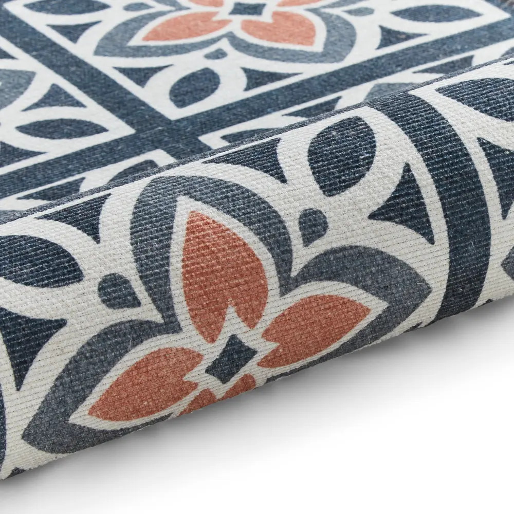 Victoria H1191 Grey/Orange Washable Rug - Image 5