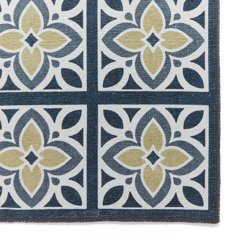 Victoria H1191 Grey/Yellow Washable Rug - Image 2