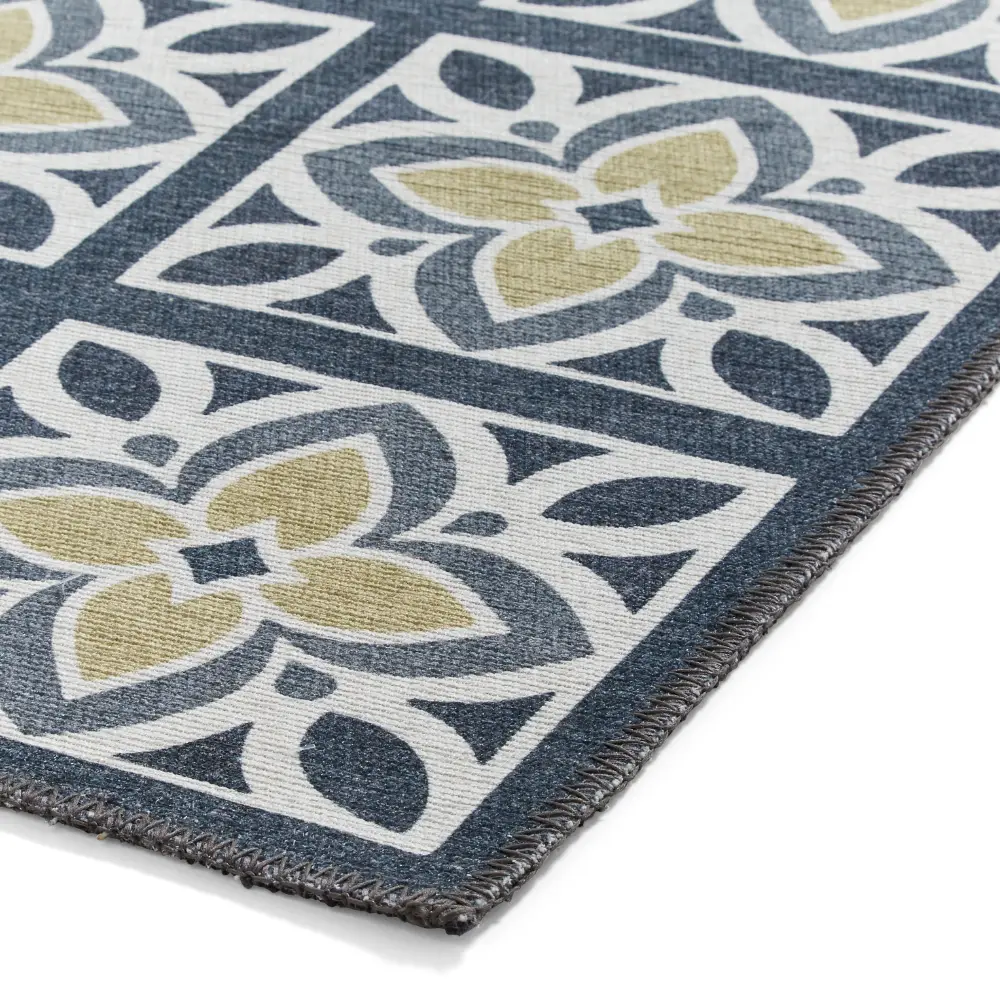 Victoria H1191 Grey/Yellow Washable Rug - Image 4