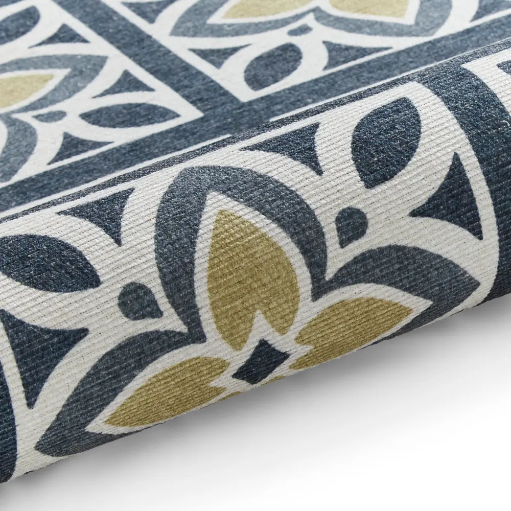 Victoria H1191 Grey/Yellow Washable Rug - Image 6
