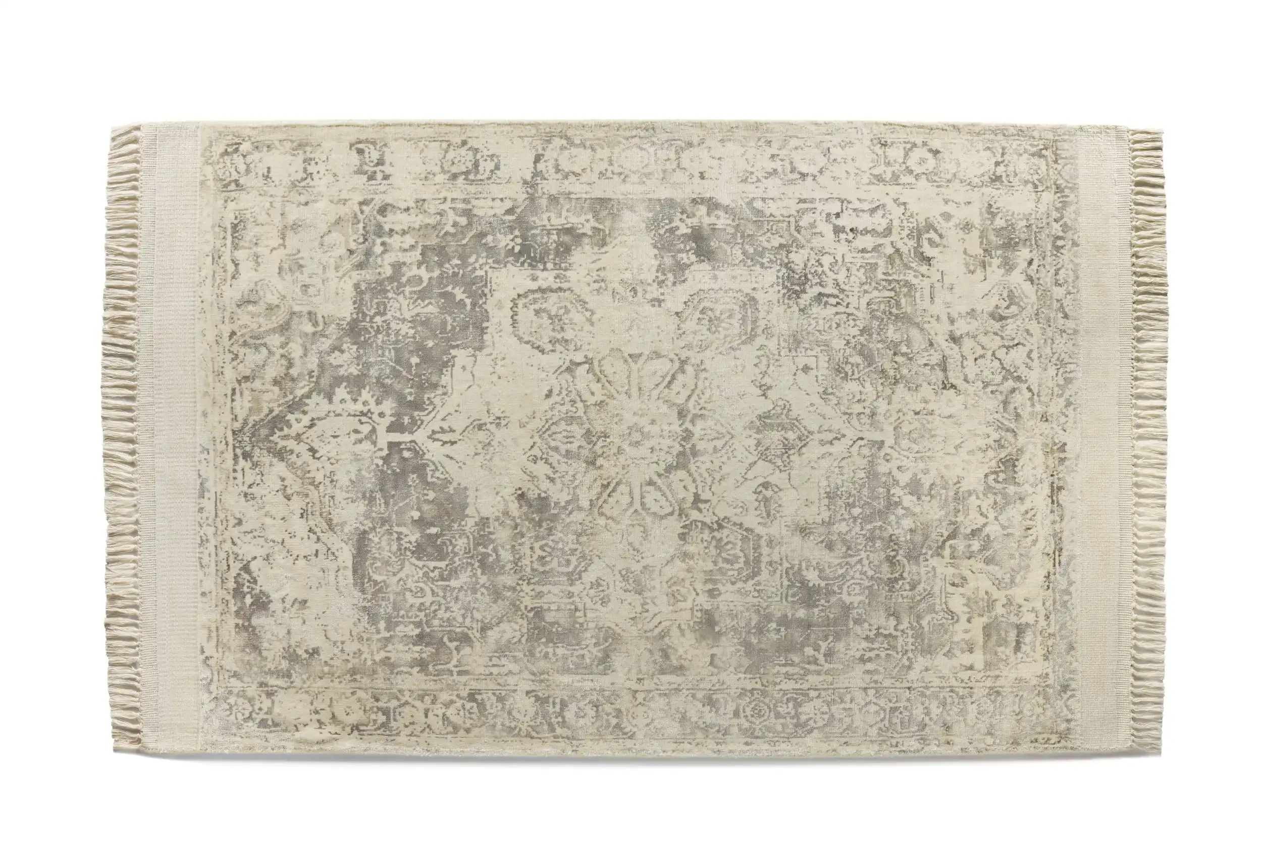 Vintage Fringe Mocha Oyster Rug - Image 3
