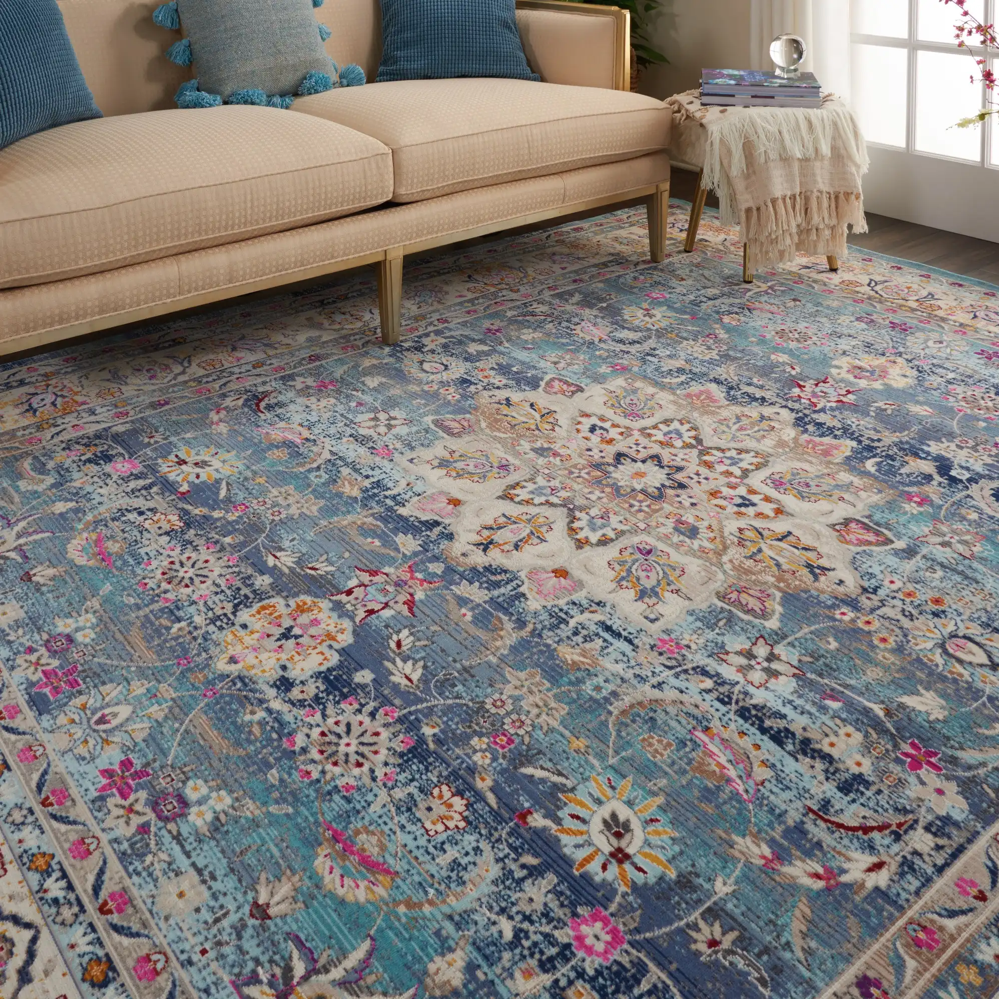 Vintage Kashan VKA01 Blue Rug - Image 5