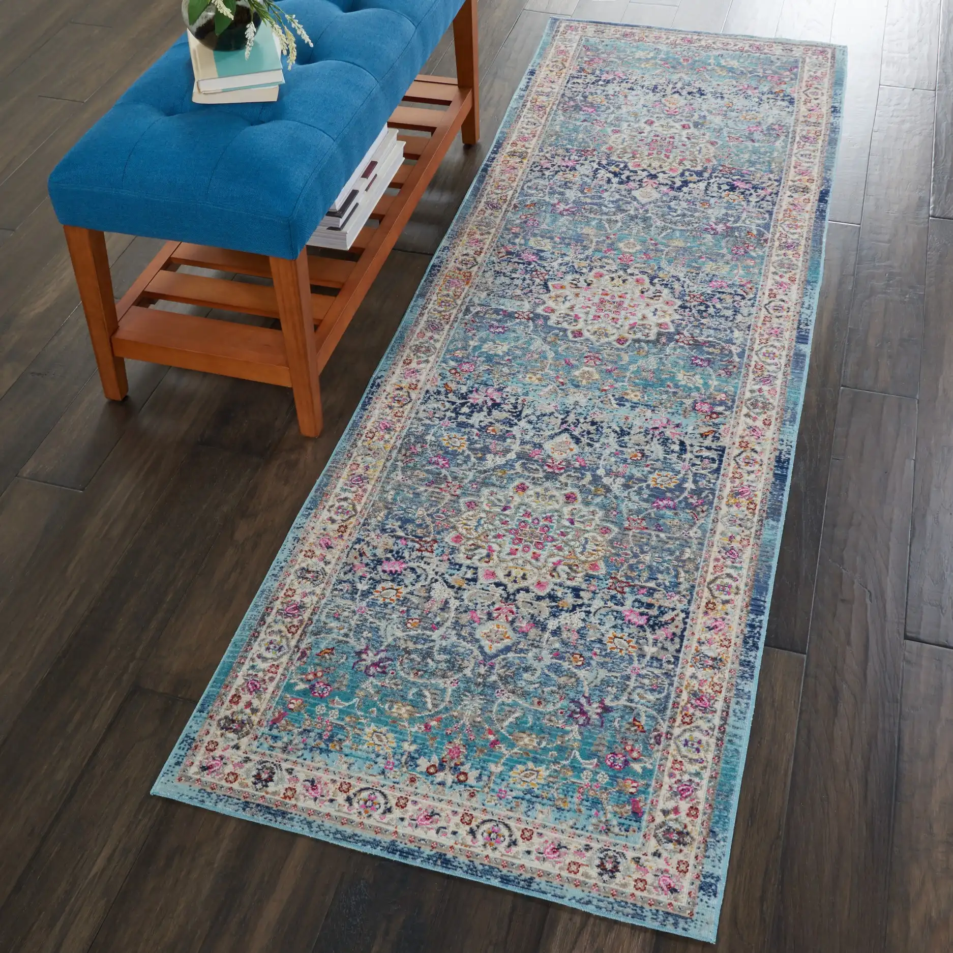 Vintage Kashan VKA01 Blue Rug - Image 8