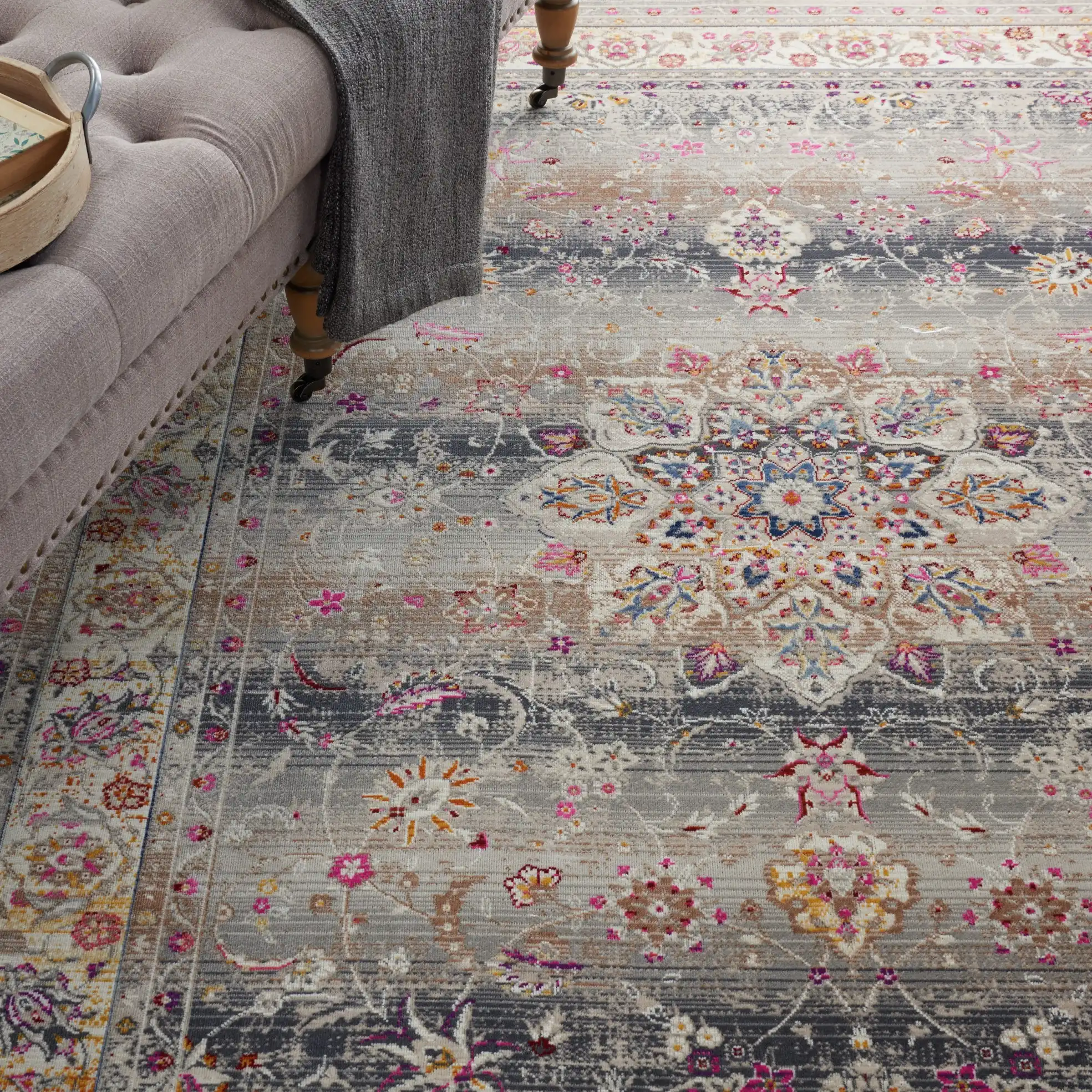 Vintage Kashan VKA01 Grey Rug - Image 3