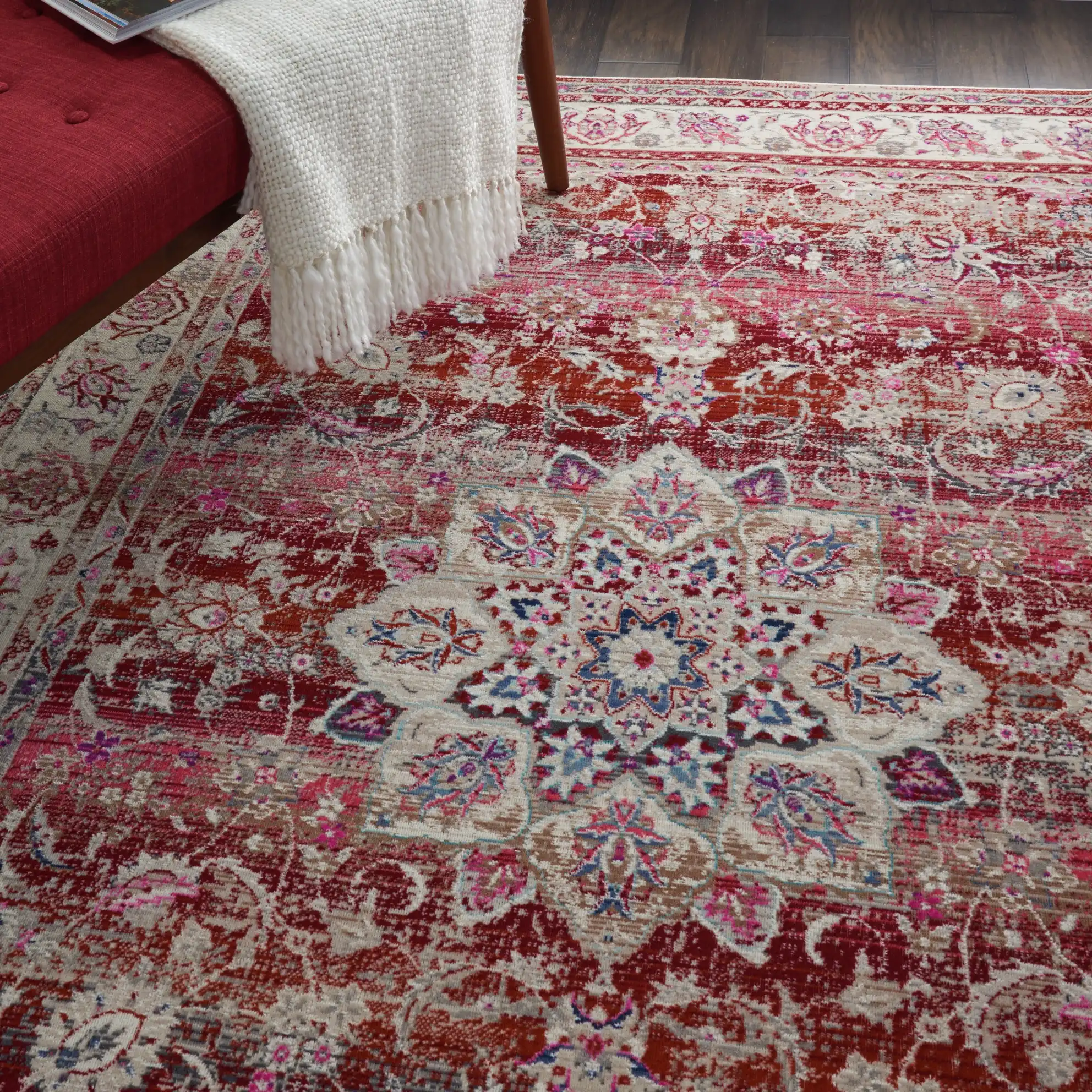 Vintage Kashan VKA01 Red Rug - Image 3