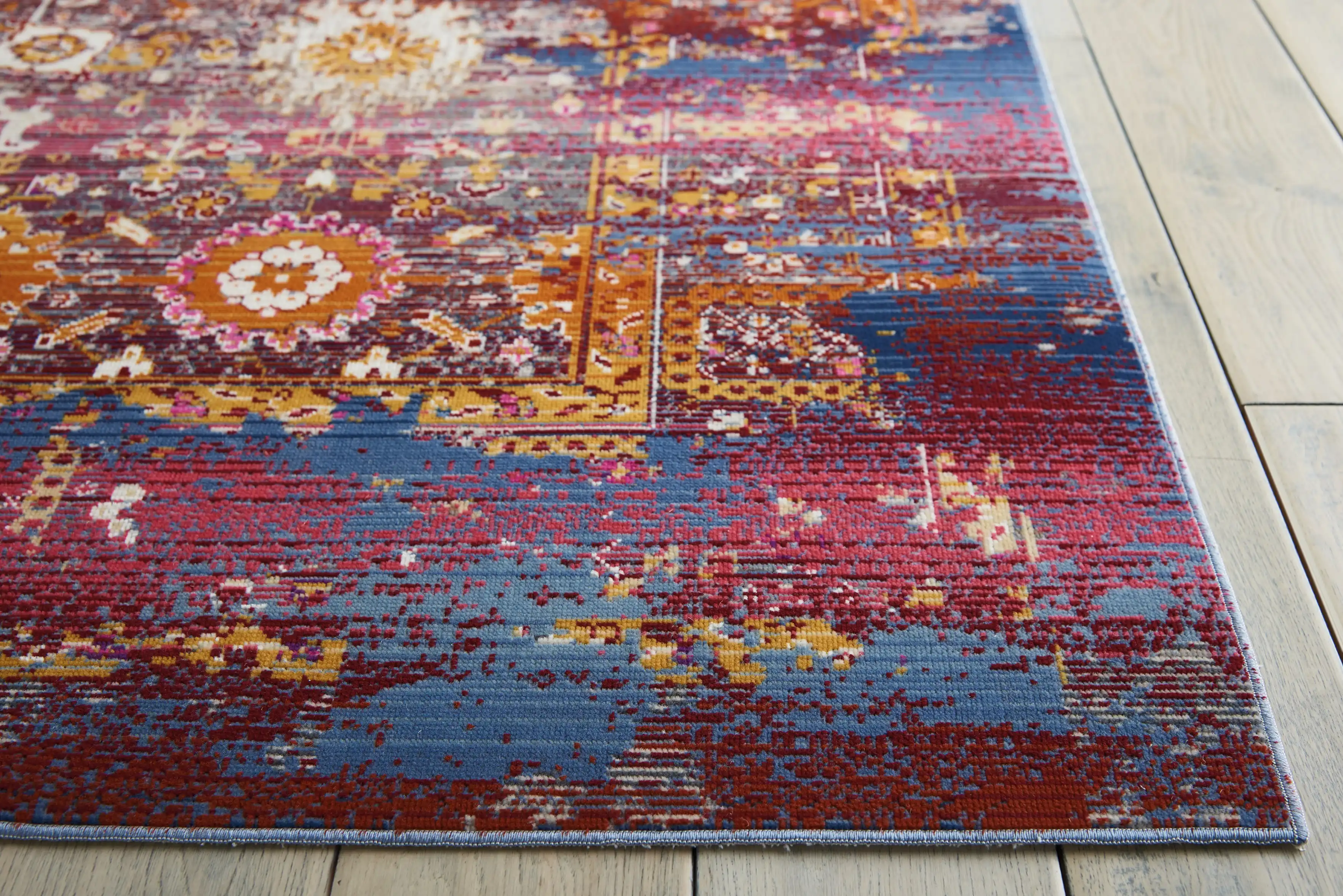 Vintage Kashan VKA03 Red Multi Rug - Image 2