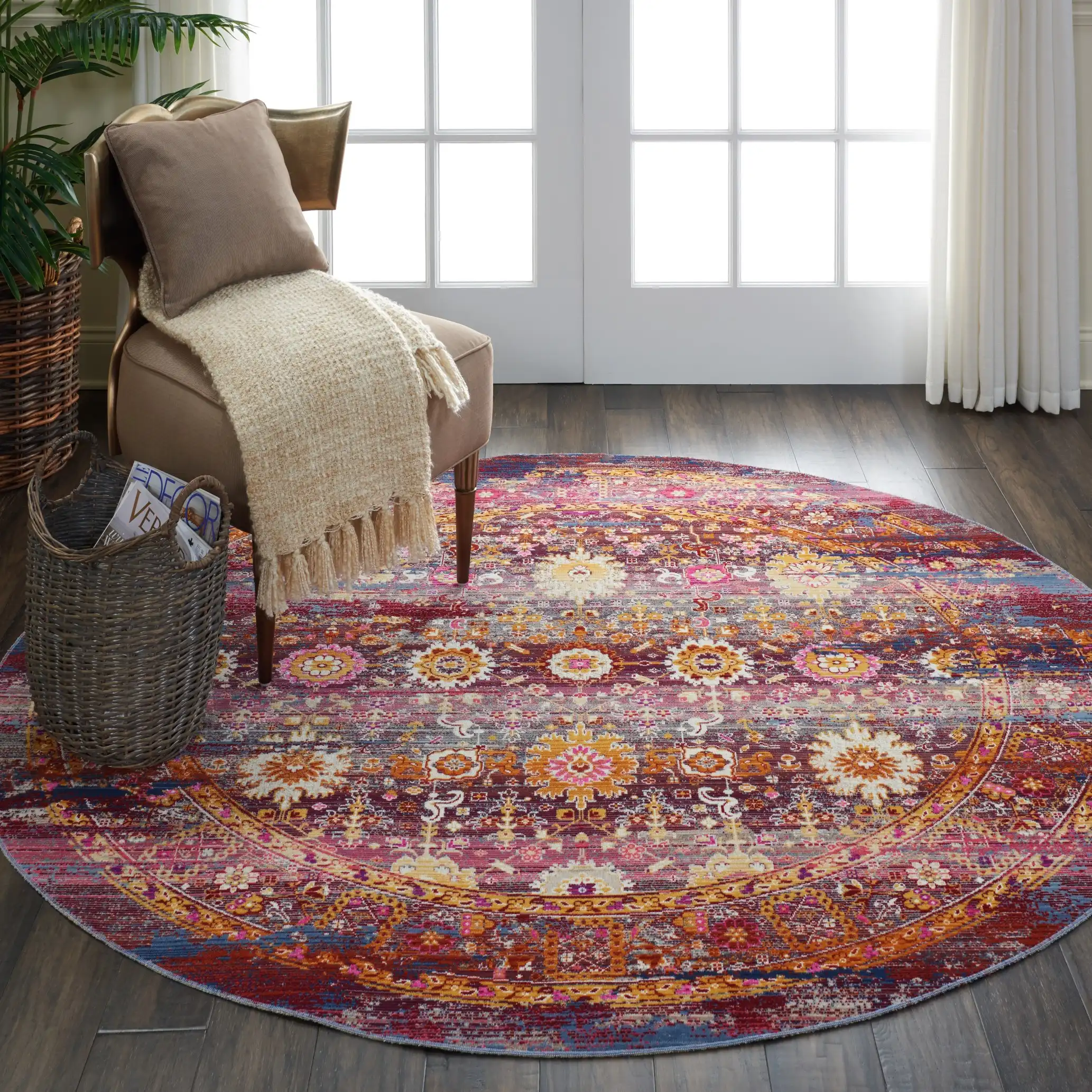 Vintage Kashan VKA03 Red Multi Rug - Image 4