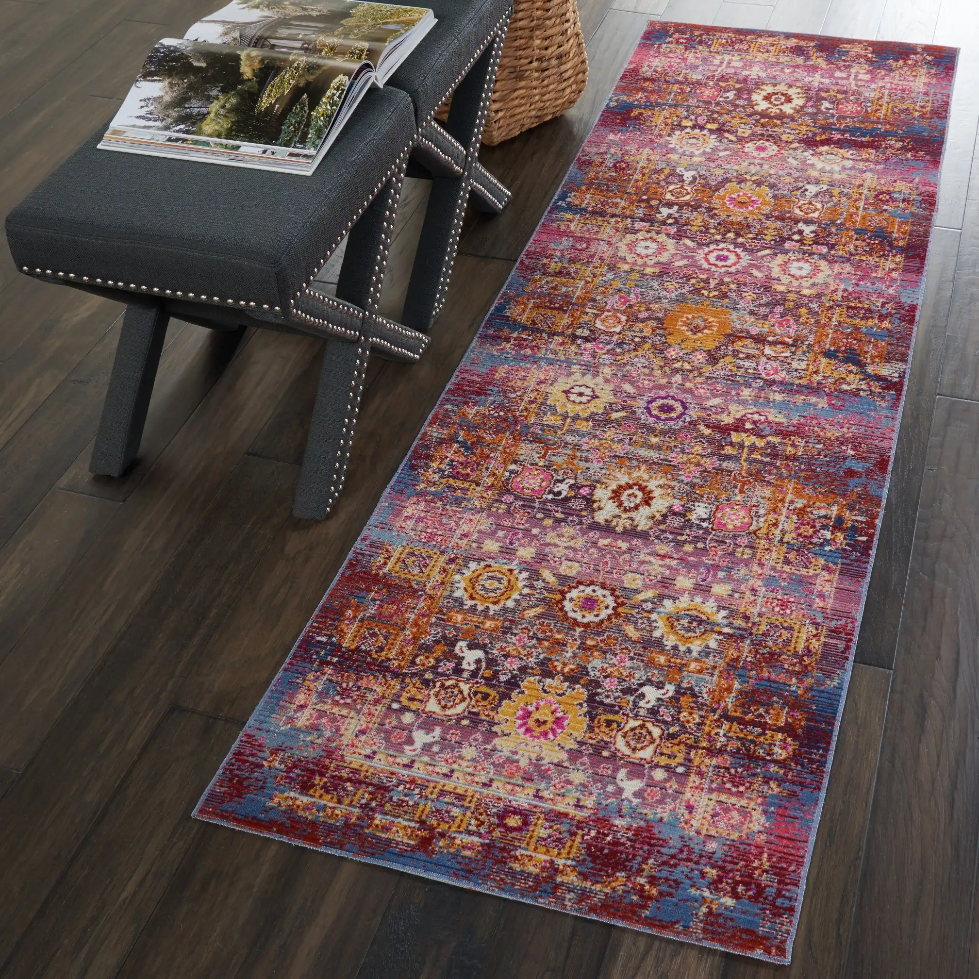Vintage Kashan VKA03 Red Multi Rug - Image 5