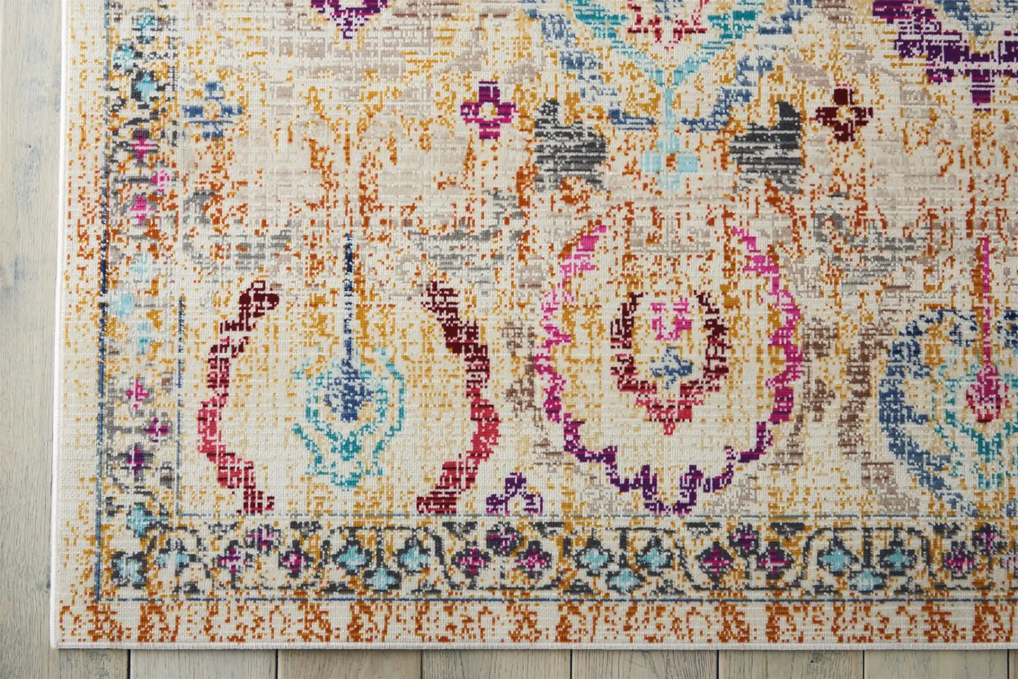 Vintage Kashan VKA04 Ivory Multi Rug - Image 10