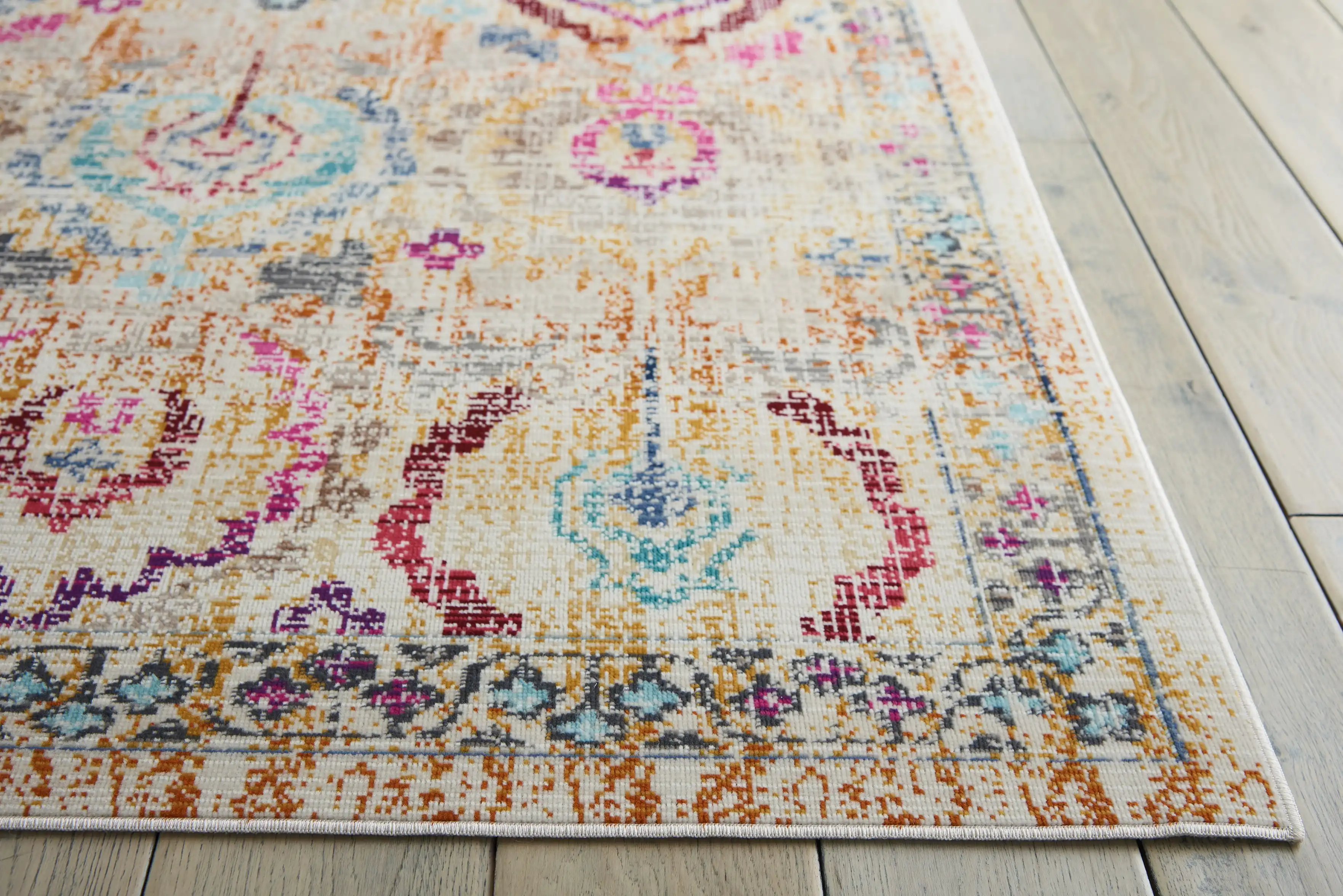 Vintage Kashan VKA04 Ivory Multi Rug - Image 5