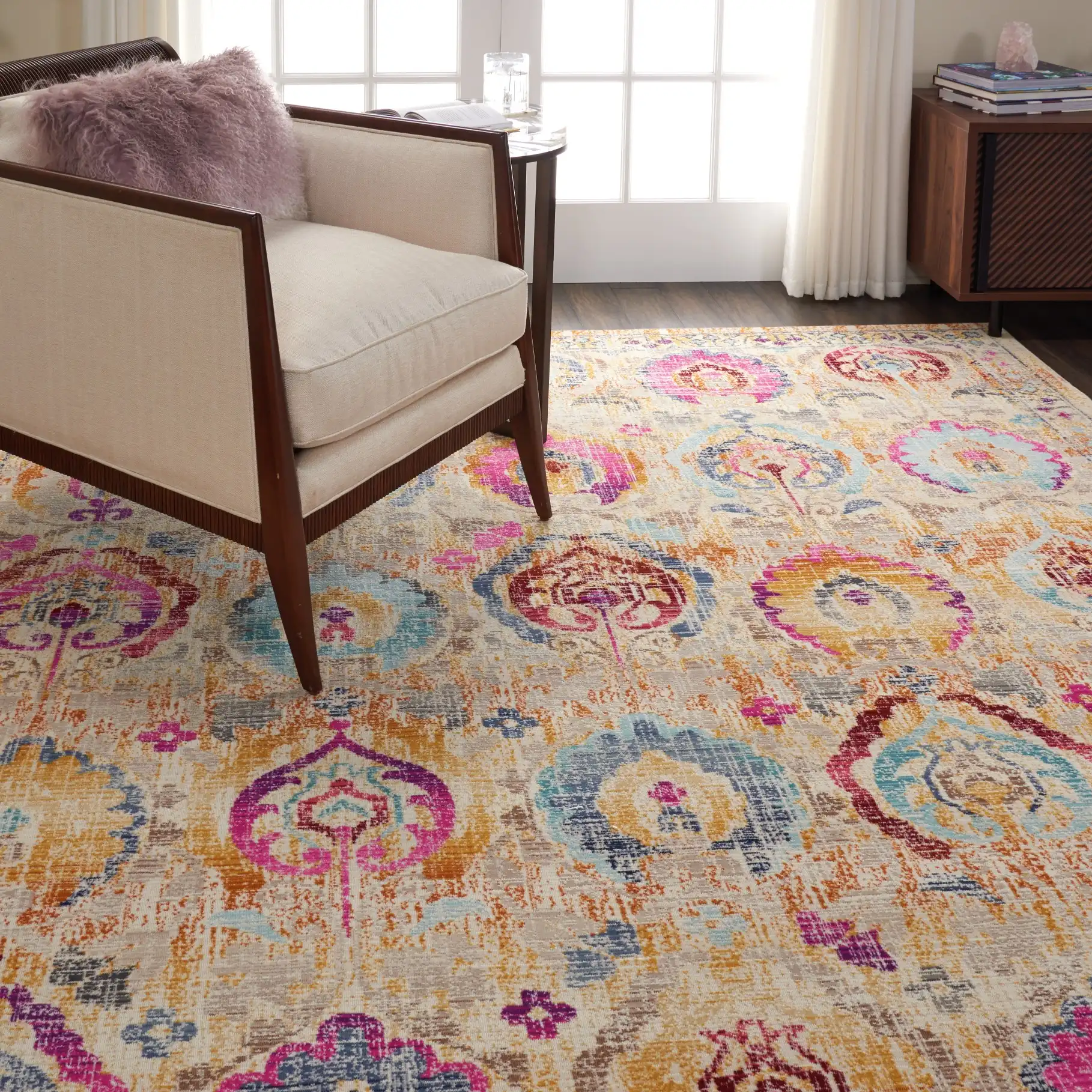 Vintage Kashan VKA04 Ivory Multi Rug - Image 6