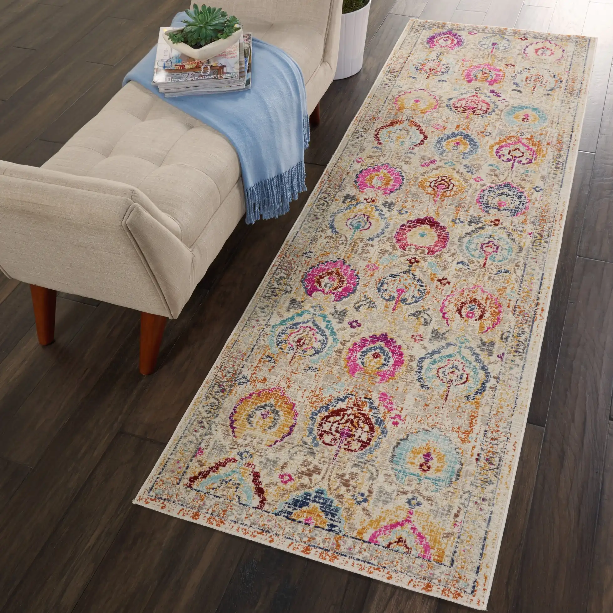 Vintage Kashan VKA04 Ivory Multi Rug - Image 7