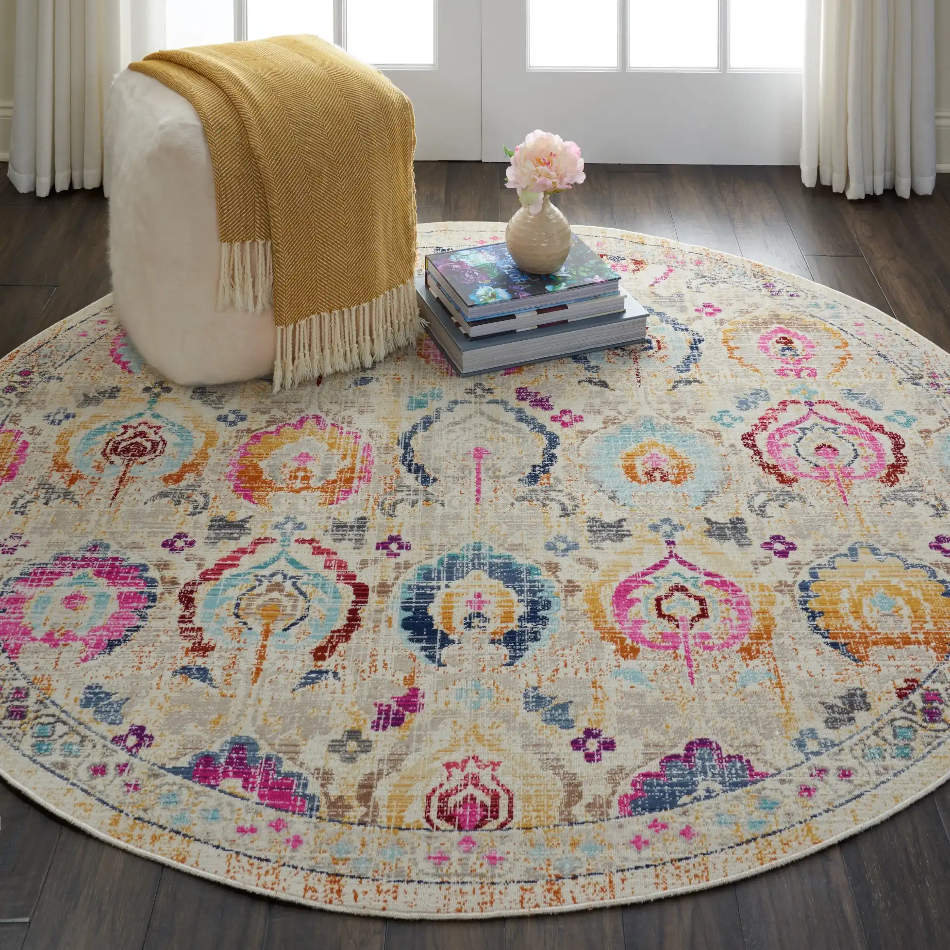 Vintage Kashan VKA04 Ivory Multi Rug - Image 8