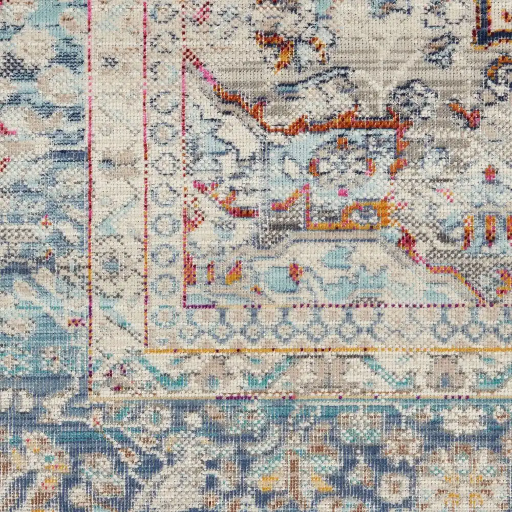 Vintage Kashan VKA07 Ivory Blue Rug - Image 4