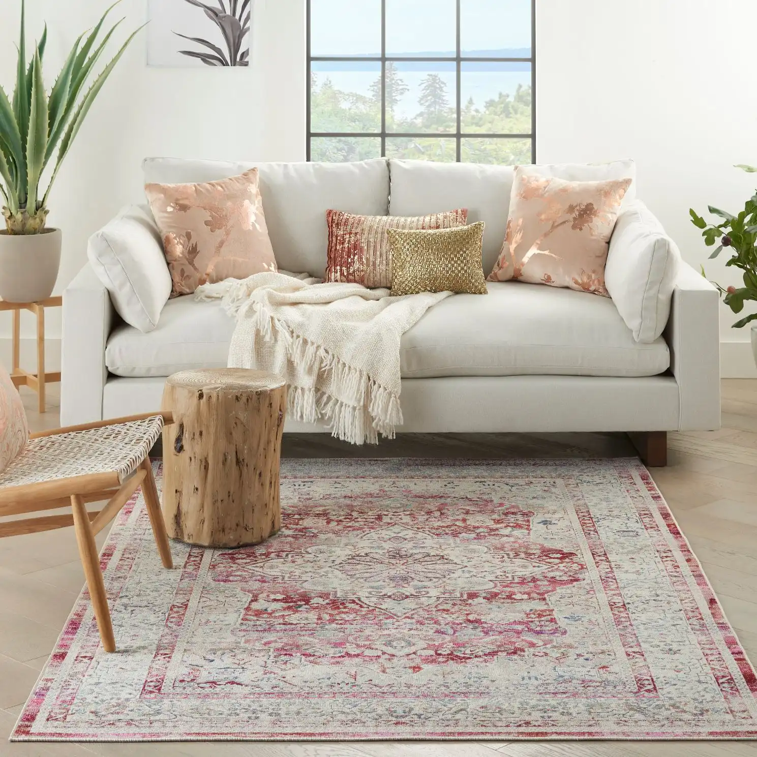 Vintage Kashan VKA07 Red Ivory Rug