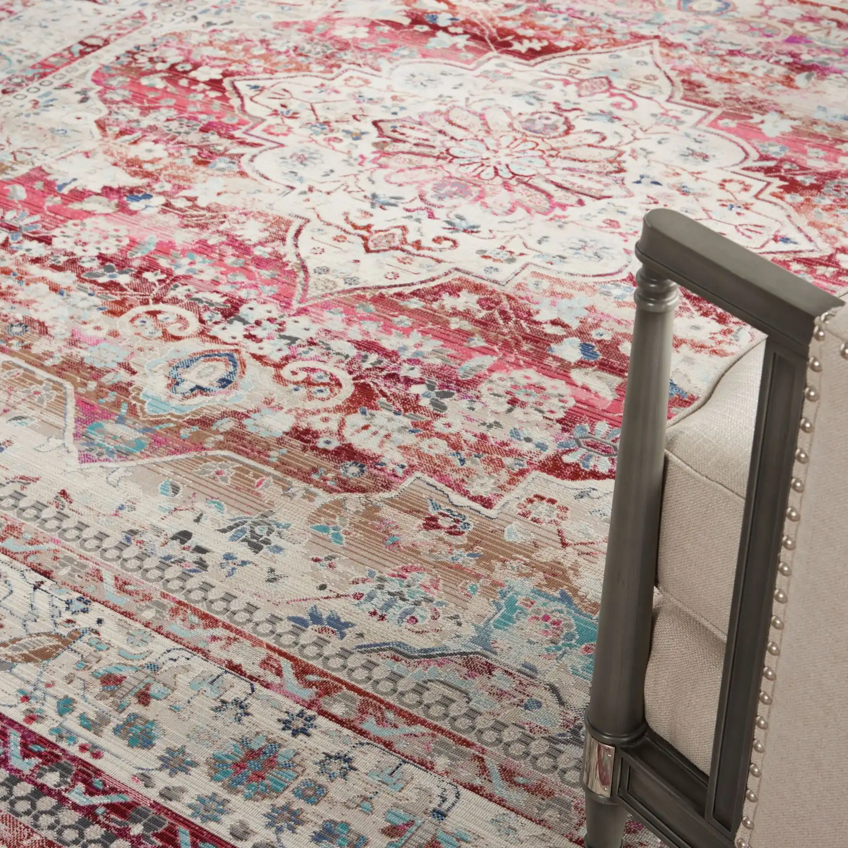 Vintage Kashan VKA07 Red Ivory Rug - Image 2