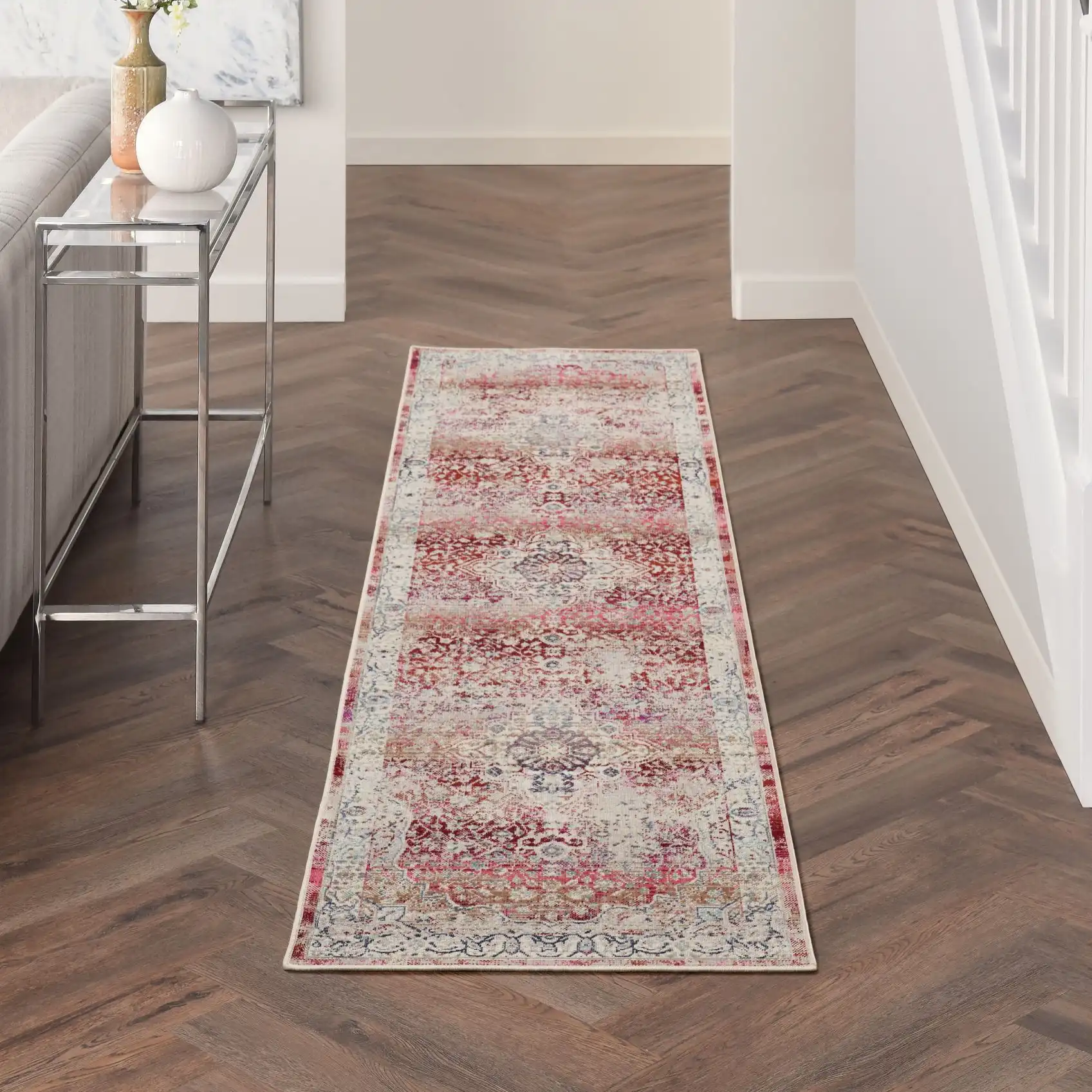 Vintage Kashan VKA07 Red Ivory Rug - Image 5