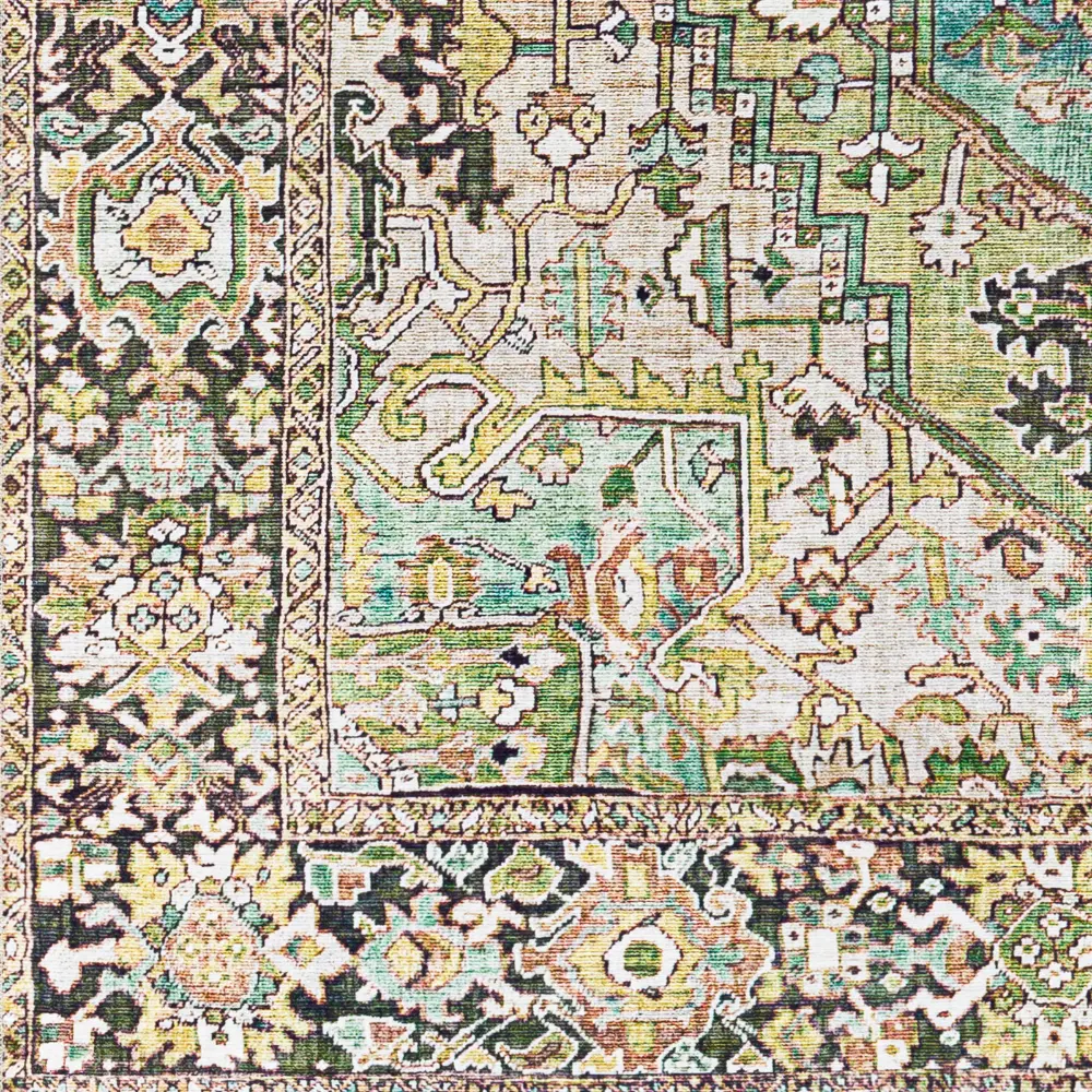 Viorica Vintage Oriental Boho Dark Green Rug - Image 6